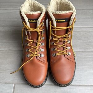Dr. Martens Brown Combat Boots with Yellow Laces